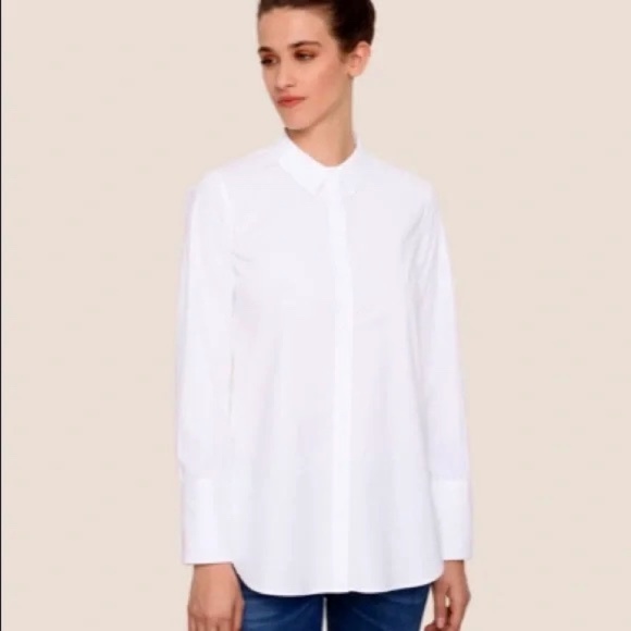 Armani Exchange Knot-Back Button-Down Shirt - Picture 2 of 6